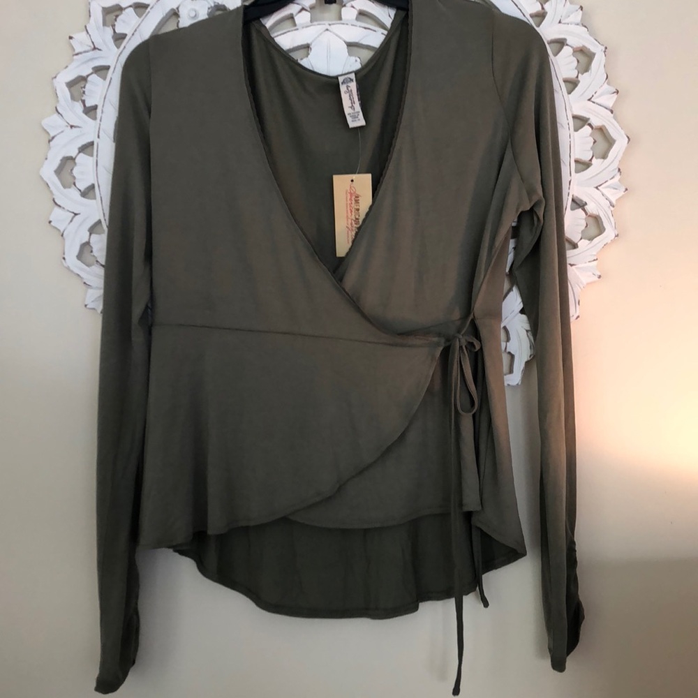 American Rag Dusty Olive Blouse